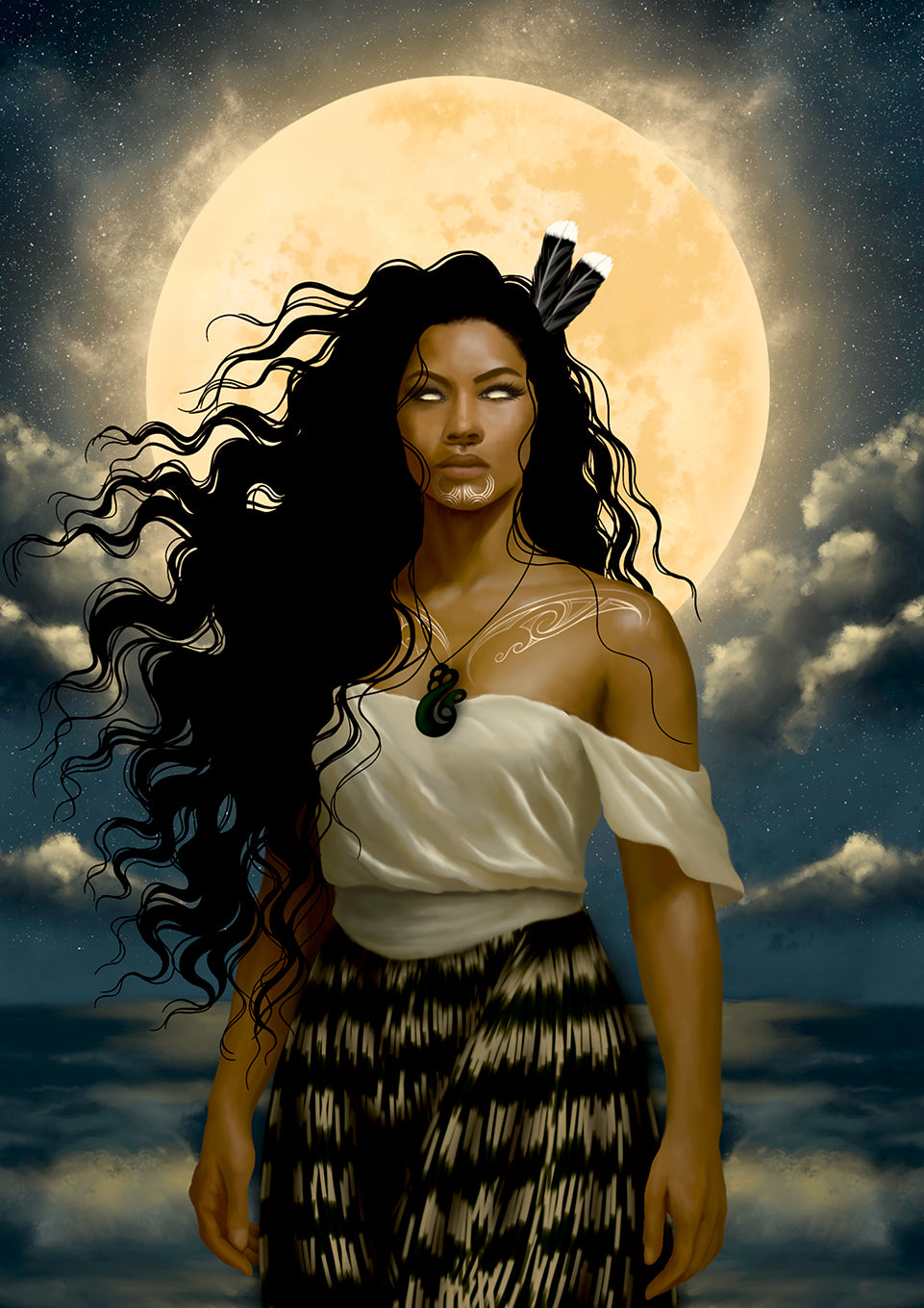 HINETEIWAIWA MOON PRINT